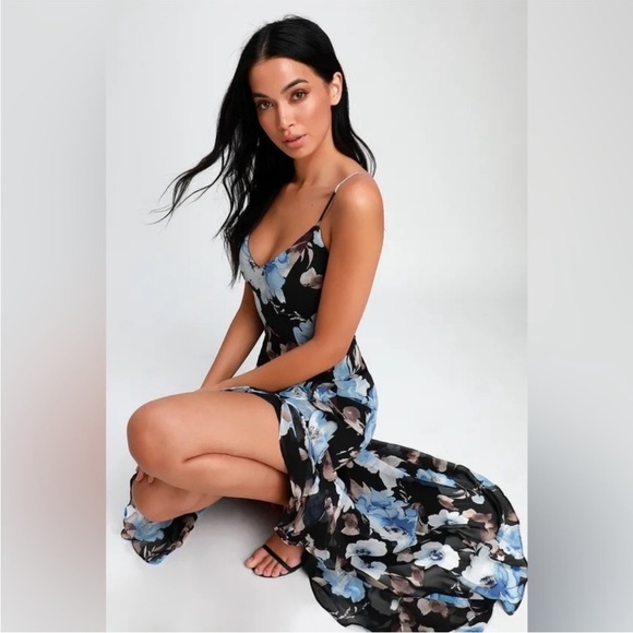 New Lulu’s Artwin Floral Maxi Gown Dress - Picture 7 of 11